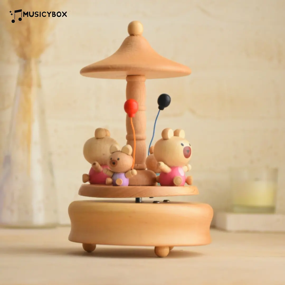 music box best gift for baby کاروسل گردان چوبی هدیه مناسب دختر بچه